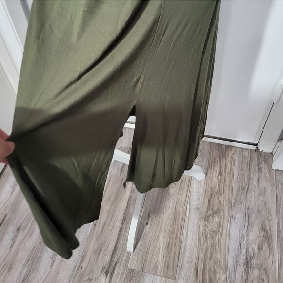 West kei slit midi dress Green Sz Small Suede - Picture 7 of 11